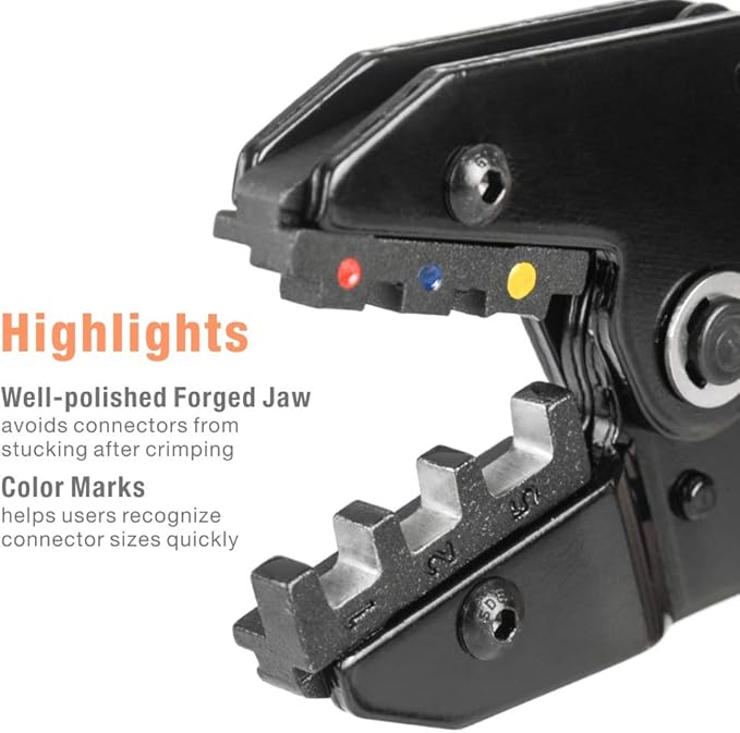 iCrimp Ratcheting Crimping Tools, Heat Shrink Connectors Crimper, AWG22-10 Wire Terminals Crimper Tool for Insulated Nylon Connectors and Electrical Wire Connectors