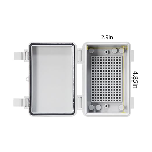 Outdoor Electrical Box Plastic Junction Box,Durable DIY Enclosure for Wiring Connections and Protection Wall Brackets for Power Project (5.3"x3.4"x2.7")