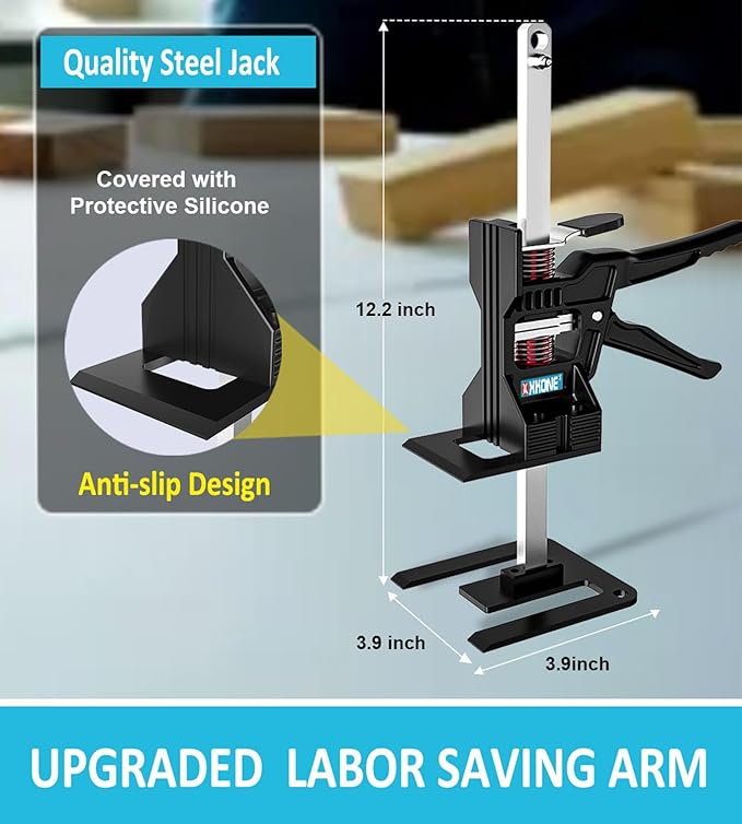 Labor Saving Arm Jack(2 Pcs),Multi-Function Height Adjustment Lifting Device with Storage Case,Suitable for Door Panel Lifting,Wall Tile Locator,Cabinet Jack and Tables Lifter etc.