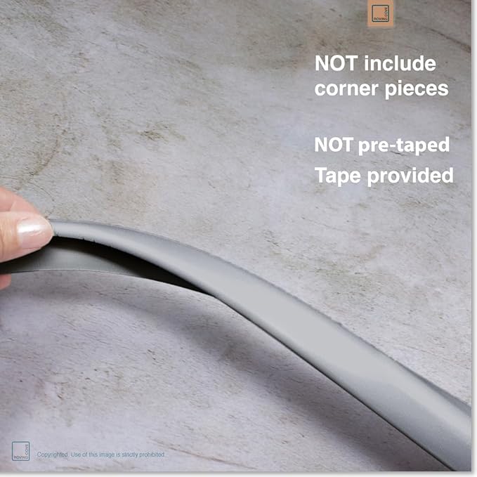 Roving Cove Slimfit Edge Protector for Baby Proofing (9ft Small Edges Only), Soft Rubber Foam Furniture Safety Bumper Guard, Desk Cushion, 3M Adhesive, Stone Grey