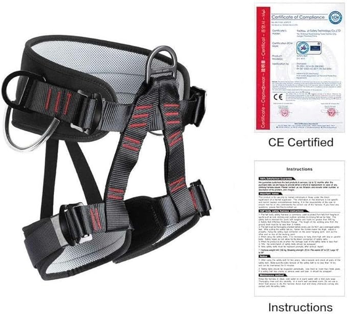 Climbing belts, Thicken Professional Half Body Safety Belt For Tree Climbing Saddle, Fire Rescue, Roofing and Rappelling, Climbing Gear