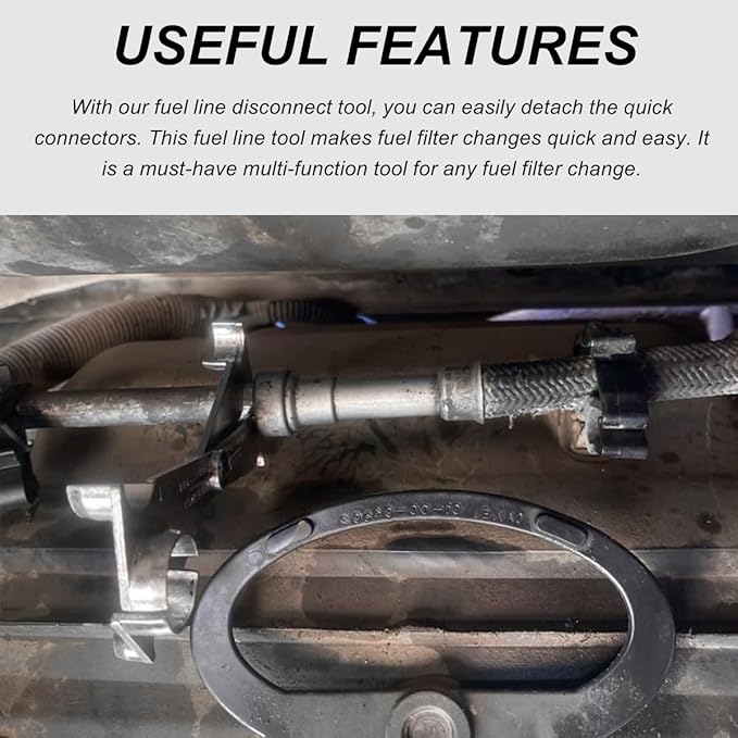 Fuel Line Disconnect Tool, 3/4 5/8 1/2 3/8 Inch & 3/8 5/16 Inch Fuel Filter Removal Tool for Quick Disconnection, Multi-Purpose Scissor Fuel Line Wrench Fit Cars Truck SUV (2 in 1+4 in 1)