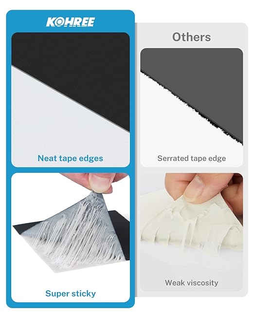 Kohree Butyl Sealant Tape, RV Roof Tape Black, 6 Inch x 50 Foot RV Sealant Waterproof Roofing Tape UV & Weatherproof, for RV Repair, Window, Boat,Truck & Camper