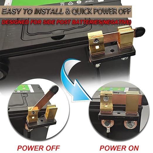 Side Post Knife Blade Master Switch 12V 24V Battery Disconnect Cut Off Shut Off for Auto Car RV-Marine Boat Truck Vehicle