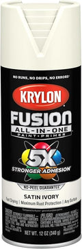 Krylon Fusion All-In-One Adhesive Spray Paint for Indoor/Outdoor Use, 12 oz, Ivory