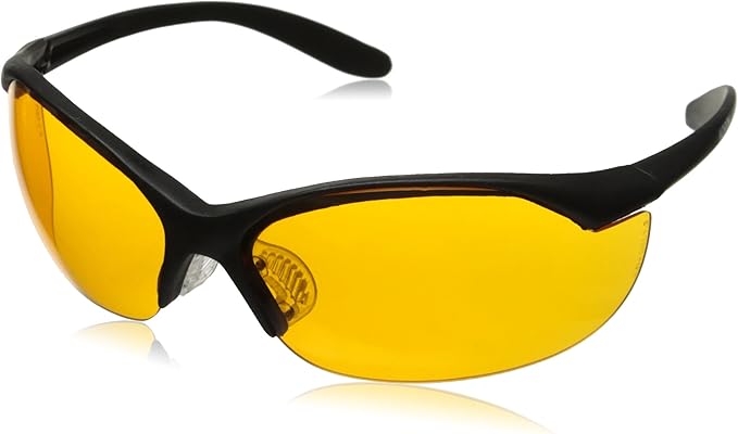 Howard Leight by Honeywell Vapor II Sharp-Shooter Anti-Glare Shooting Glasses, Orange Lens (R-01537),Black/Orange,Large