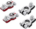 zipelo Battery Terminal Connector, Top Post Battery Cable Terminal Clamp Set, Positive and Negative 1 Pair, Good Contact and Corrosion Resistance (Style I, 4PCS)