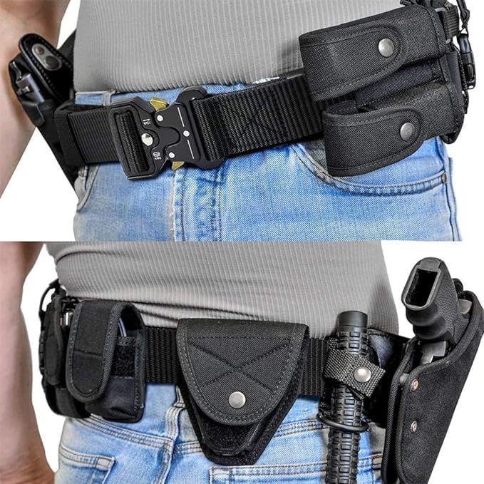 DOOPAI Tactical Belt for Men, 3Pack Military Nylon Web with Heavy Duty Quick Release Metal Buckle