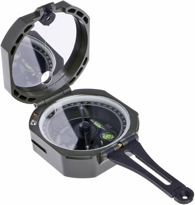 High Precision Magnetic Pocket Transit Geological Compass Scale 0-360 Degrees durable For Surveyors, Mining Engineers, Civil Engineers, Environmental Engineers and Foresters