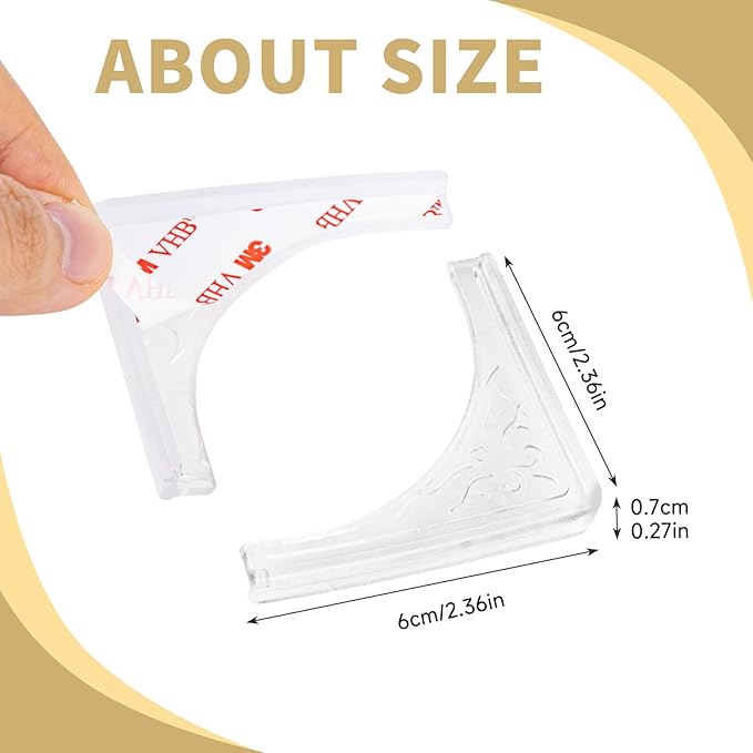 4 Pcs Safety Soft Corner Protectors Guards,Table Corner Protectors Proof Corners and Edge Protectors for Furniture Bookcases Drawers (Transparent)