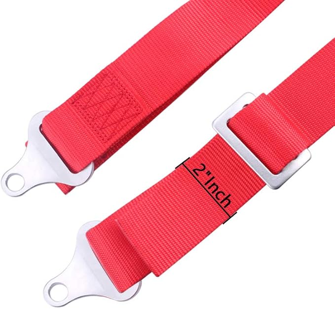 RASTP 4 Point Safety Harness Set with Ultra Comfort Heavy Duty Shoulder Pads,(Pack of 1) (Red)