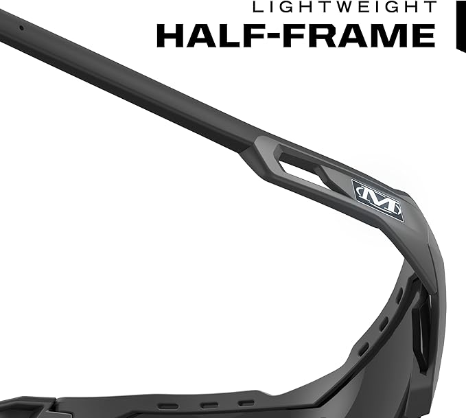 Mechanix Wear: Vision Type-E Safety Glasses with Advanced Anti Fog, Scratch Resistant, Grey Half Framed Protective Eyewear, Lightweight, Adjustable Arms and Nose, For Outdoor Use (Smoke Lens)