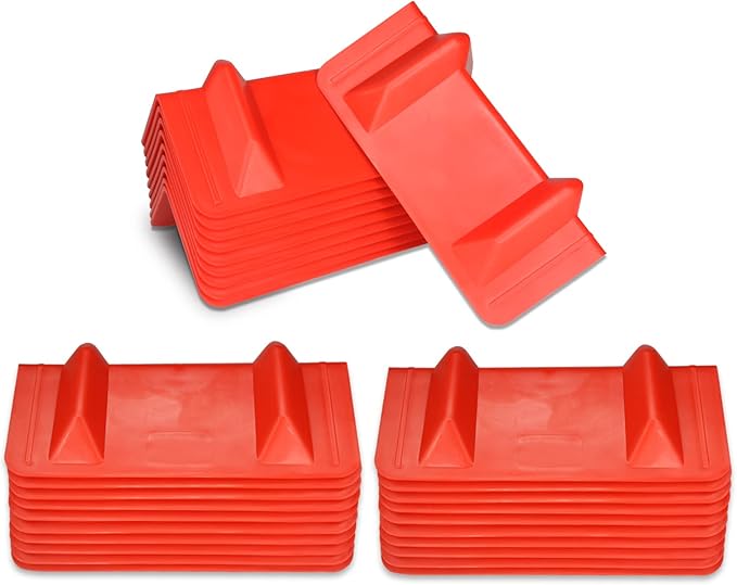 ANLULOAD Flatbed Edge Protector, Edge Corner Tie Down Protector, Flatbed Accessories Plastic Protector，Protects Cargo Edges from Wear and Tear。（RED，30packs） Size:10.55＂x6.25＂x4.56＂