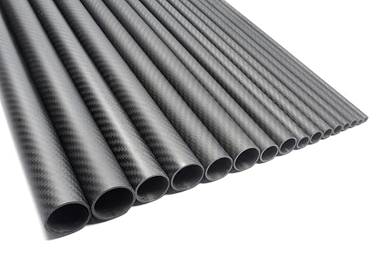 2pcs Carbon Fiber Tube 22x20x500MM 3K Roll Wrapped Twill Matte Finish