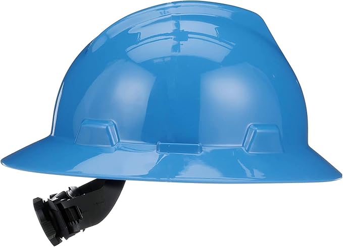 MSA V-Gard Full-Brim Hard Hat with Suspension - Polyethylene Shell, Superior Impact Protection and Self Adjusting Crown Straps - Standard Size Hard Hat