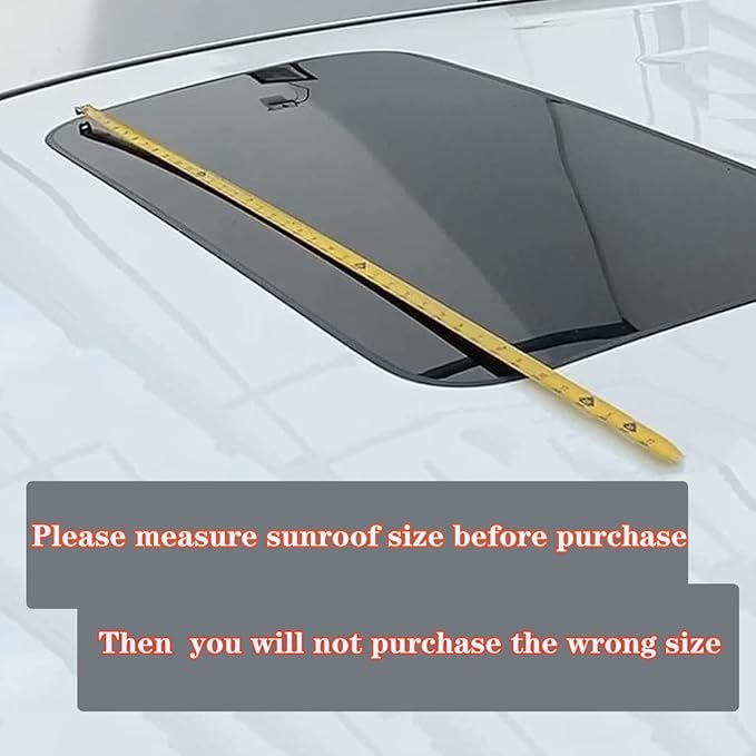 34inch Universal Shatterproof Sun Rain Guard Rainroof Wind Deflector,Tape On Dark Smoke Tint Auto Moonroof Window Visor Fit For The Sunroof Which Is Not Wider Than 32.8",Rainy Weather Protection RN88