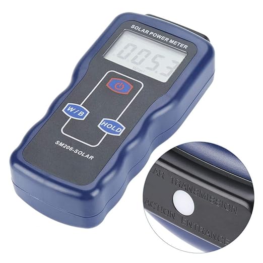 Digital Solar Power Meter, Digital Solar Energy Meter Sun Light Energy Measuring Tester Sun Light Radiation Testing Instrument Digital High Precision