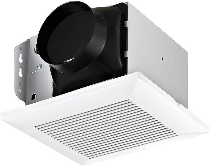 Bathroom Exhaust Fan 110 CFM Very Quiet with Matel Housing, Ceiling Mount Ventilation Fan Large Air-flow Capacity, Energy-Saving Household Bath Vent Extractor, White Plastic Grille