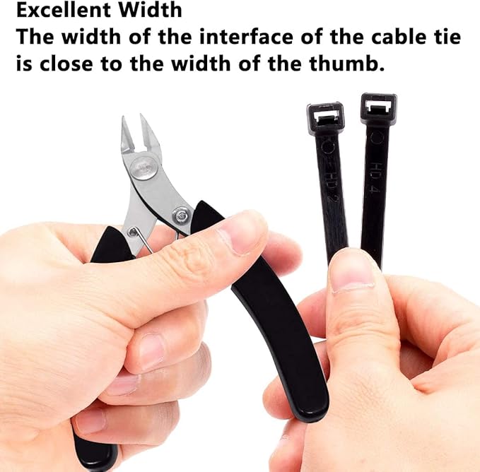 24 Inch Cable Zip Ties Heavy Duty (with Wire Cable Cutters), Strong Large Black Zip Ties with 175 Pounds Tensile Strength, 50 Pack, Long Durable Nylon Black tie Wraps, Outdoor UV Resistant