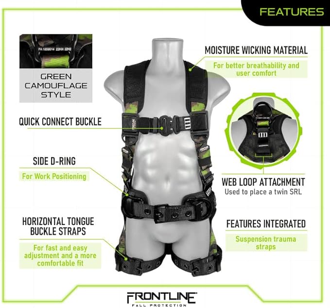 Frontline Full Body Harness | Suspension Trauma Straps| OSHA & ANSI Compliant