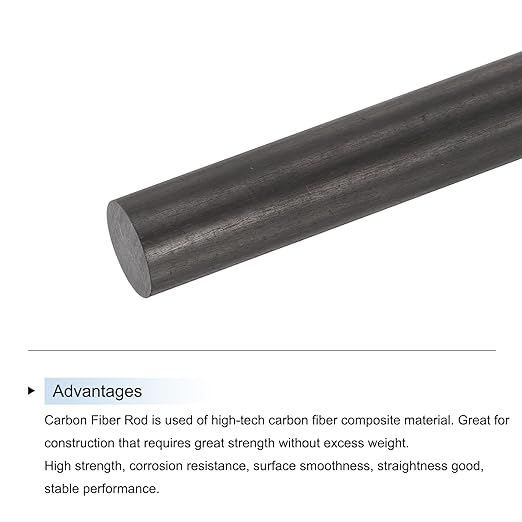MECCANIXITY Carbon Fiber Rod, 9mm x 300mm Carbon Rod Bar for RC Plane DIY Craft Kite Wing Tube Quadcopter Arm Repair Pack of 5