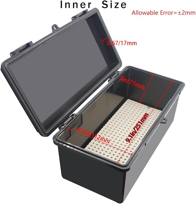 Junction Box, Hinged Black Cover IP67 Waterproof ABS Project Box with Mounting Plate Electrical Box Enclosure with Wall Bracket 10.6 x 5.1 x 4.3inch(270x130x110mm)