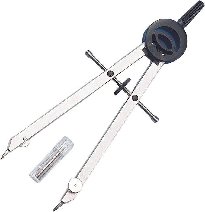 ALVIN Basic Bow Pencil Combination Compass with Divider 6" Model 504 Ideal for Geometry Drafting and Engineering Drawing and Architecture Tool Metal - 6 inches