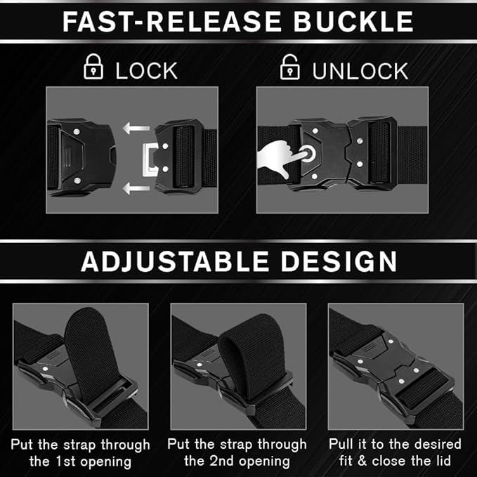 TECEUM Tactical Belt – Heavy-Duty & Quick Release – Military, Work, Rigger, Duty & Utility Belt for Men