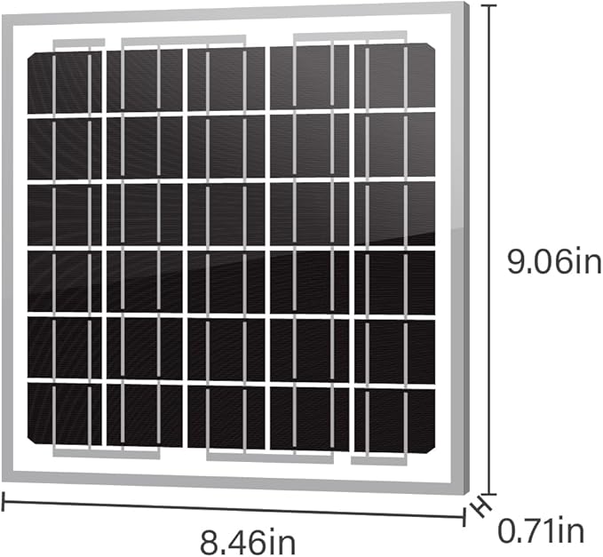 Newpowa 5W(Watts) 12V(Volts) 5W Monocrystalline 10BB Solar Panel Battery Maintainer High-Efficiency PV Module Power for Battery Charging of Boat RV Gate Opener Fences