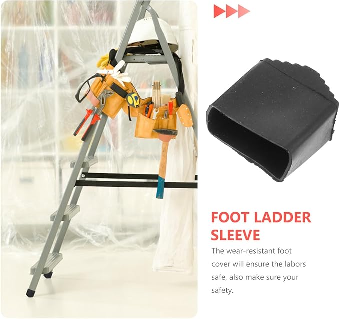 NOLITOY 4 Pcs Folding Ladder Feet Covers, Extenstion Ladder Non-Skid Protectors Rubber Pads, Chair Leg Cover Step Lader Replacements for Safety Stability
