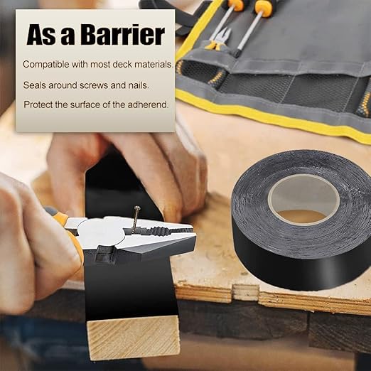 Joist Tape for Decking, 2" X 50' Waterproof Butyl Deck Tape Self-Adhesive Deck Flashing Tape for Wood Joists and Beams,6 Pack