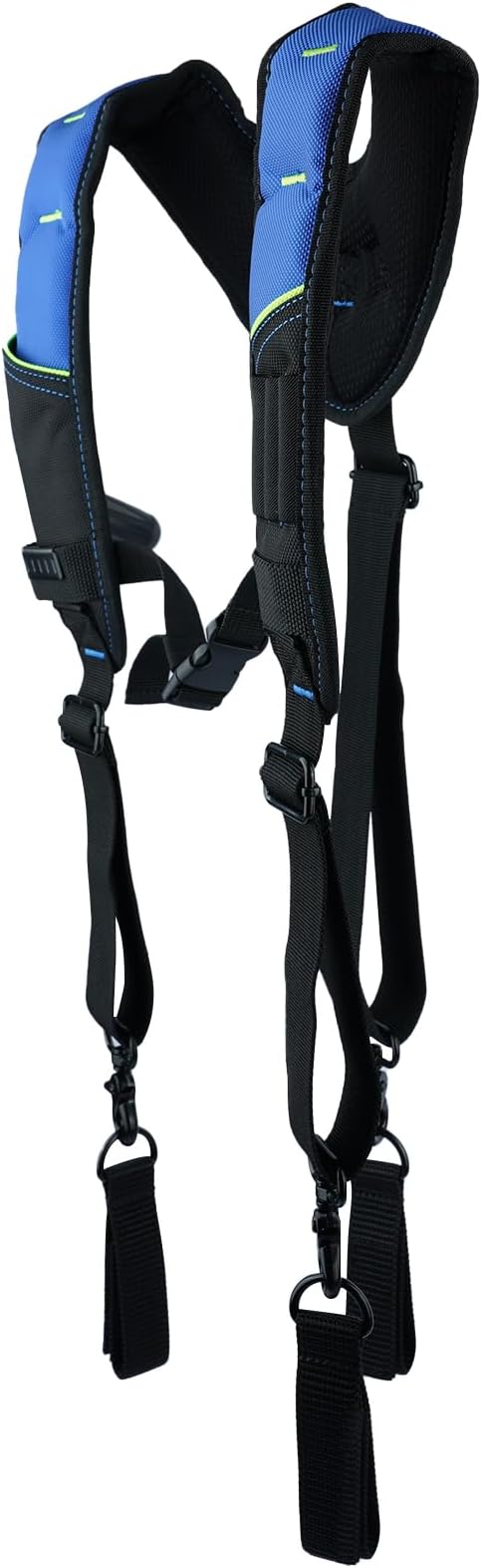 KUNN 3 Point Padded Tool Belt Suspenders for Men,Heavy Duty Construction Suspenders with Tool Belt Loops,Blue