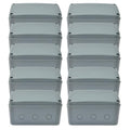 Nineleaf Waterproof Electrical Box IP66, Plastic Junction Box 7.1"x4.5"x4" (181x111x100mm), Outdoor Weatherproof Project Enclosure, Grey, Fits M20 Cable Gland,10PK