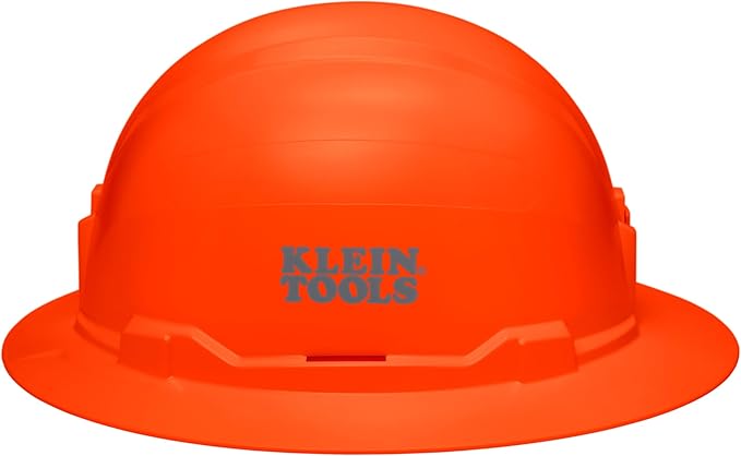 Klein Tools Hard Hat, Non-Vented Full Brim Style, Padded, Self-Wicking Odor-Resistant Sweatband, Tested up to 20kV