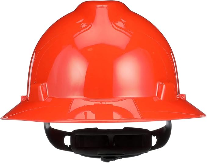 MSA V-Gard Full-Brim Hard Hat with Suspension - Polyethylene Shell, Superior Impact Protection and Self Adjusting Crown Straps - Standard Size Hard Hat