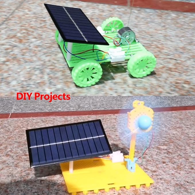 Delinx 4Pcs 5V 6V 1W Mini Solar Panels for Solar Power Mini Solar Cells Outdoor Electric Charging Materials Photovoltaic Cells DIY System Kits 4.3"x2.36"