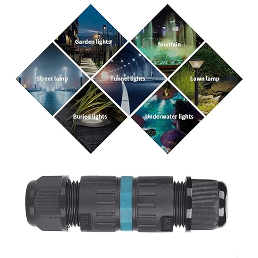 Junction Box Outdoor Screwless Waterproof Cable Connector with Quick Installation - IP68 Rated, 2pack
