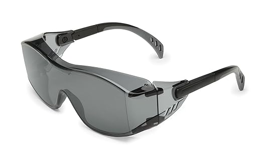 Gateway Safety 6983 Cover2 Safety Glasses Protective Eye Wear - Over-The-Glass (OTG), Gray Lens, Black Temple