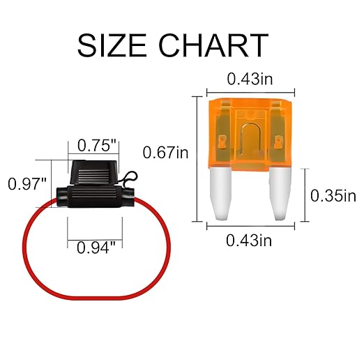 MuHize Inline Fuse Holder, 5 Pack 16 AWG Mini Fuse Holders with 5A ATM Mini Blade Fuses, Waterproof Blade Fuses Holder for Automotive Marine