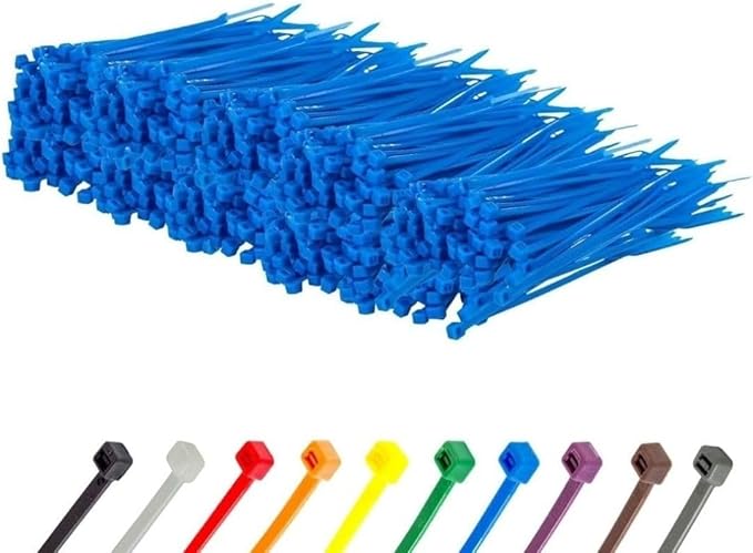 GTSE 4 Inch Blue Zip Ties, 10,000 Bulk Pack, 18lb Strength, UV Resistant Small Nylon Cable Ties, Self-Locking 4" Tie Wraps