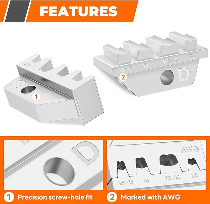 Crimping Die for Open Barrel Terminals - 20-10 AWG