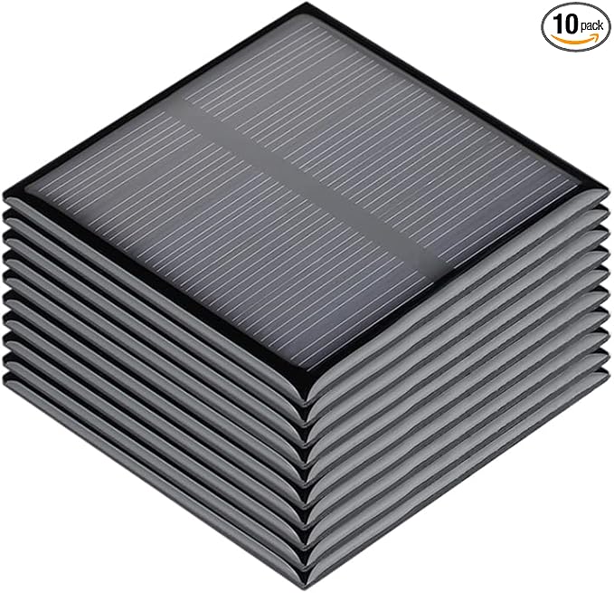 SUNYIMA 10Pcs 5.5V 80mA Mini Solar Panels 2.36"x2.36" for DIY Electric Toy Materials Photovoltaic Cells Solar DIY System Kits