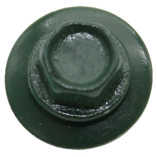 10 x 1 Evergreen Metal Roofing Screws - Hex Washer Head- Self-Starting/Tapping - EPDM Washer. 1 Bag - 250 Screws