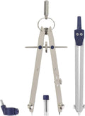 Pacific Arc Spring Bow Compass with 6 inch Divider, Universal Adaptor, 6 inch Break Leg, and Replacement Lead.
