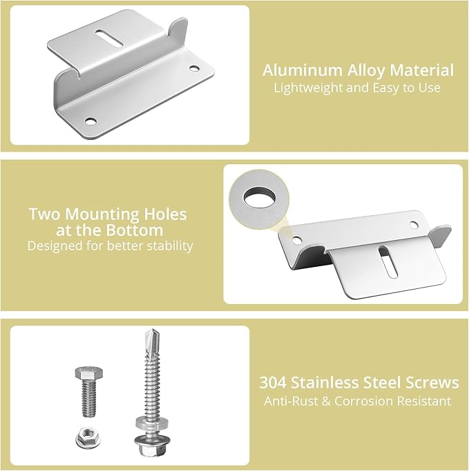 Anbte 16PCS Solar Panel Mounting Z Brackets, Aluminum Solar Panel Mounting Bracket 304 Stainless Steel Screws, Stable, Rust - Resistant, Easy Install for Roof, RV, Boat, Yacht, Silver