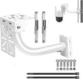 J-Shaped Aluminum Wall Mount with Cable Management Hole & L-Shaped Adapter - Duckbill Design (180° Tilt/360° Swivel) for CCTV Dome/IP Cameras, Space-Saving Indoor/Outdoor Use