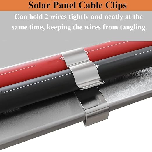 YSIL 60PCS Trailer Frame Wire Clips Stainless Steel Cable Clips 22.5mm/0.89Inch Solar Panel Double Wire Clips Clamps for PV Wiring Boat Cable Trailer