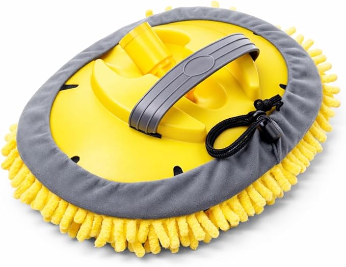 Dual-Use Car Wash Mop – 10" x 8" Chenille Washing Kit with Adjustable Handle Grip Fits for Telescopic Extension Pole, Scratch-Free Cleaning for Cars, Windows, RVs, and Solar Panels (Pole NOT Included)