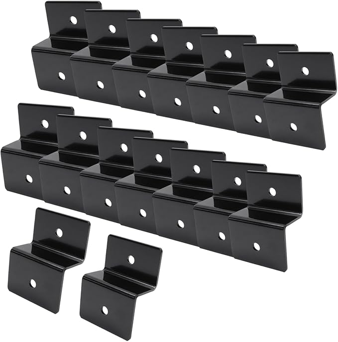 KUMGROT 2.6 Inch Solar Panel Z Brackets, Aluminum Alloy Solar Panel Brackets for for Solar Panels Roof RV Boat Off Grid, 16 Pcs Black Z Bracket