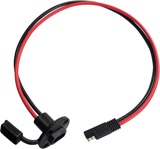 10AWG SAE Cable,SAE to SAE Solar Weatherproof Socket Sidewall Port,SAE Cable Quick Disconnect Connect Solar Panel Mount Universal Flush Mountable Connector - 2ft/60cm